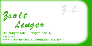 zsolt lenger business card